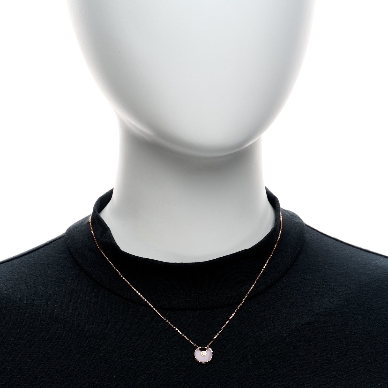 Cartier 18K Pink Gold Diamond Pink Opal XS Amulette de Cartier Pendant Necklace 2 of 4