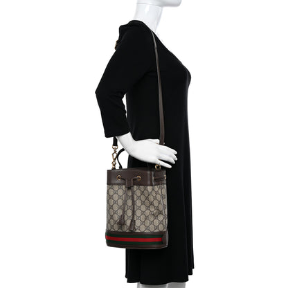 Gucci GG Supreme Monogram Web Small Ophidia Bucket Bag Brown 2 of 9