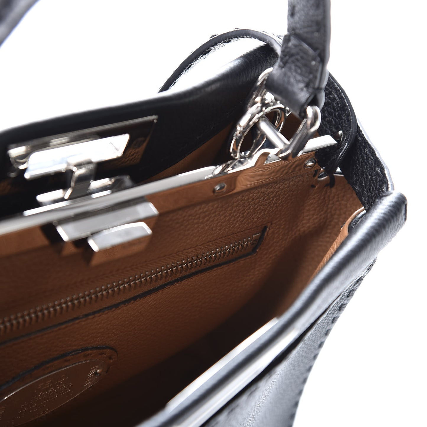 Cuoio Romano Selleria Bi-Color Medium Peekaboo Iconic Satchel Black Mou