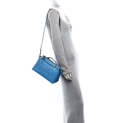 Fendi Vitello King Macro Stitchings Logo Medium By The Way Boston Bag Cyber Blue 2 of 8