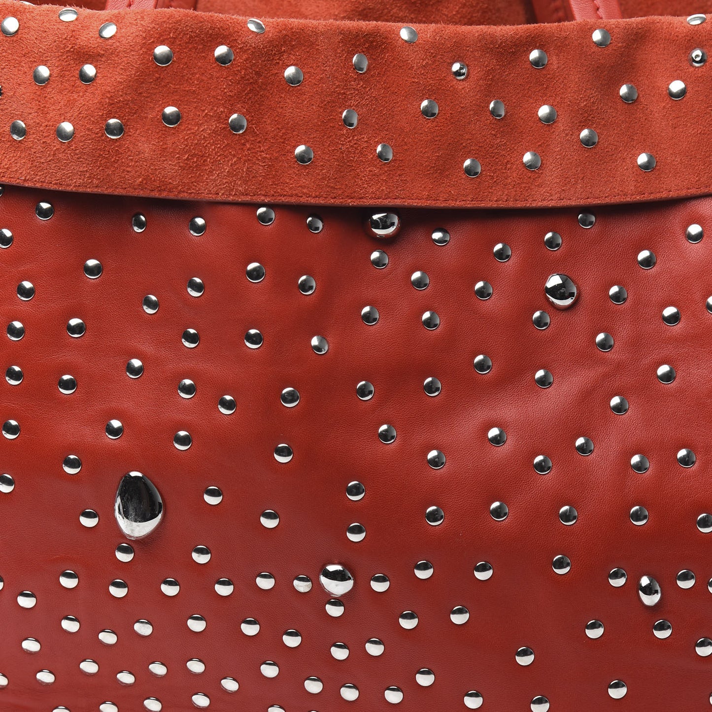 Lambskin Medium Drops and Studs Tote Poppy