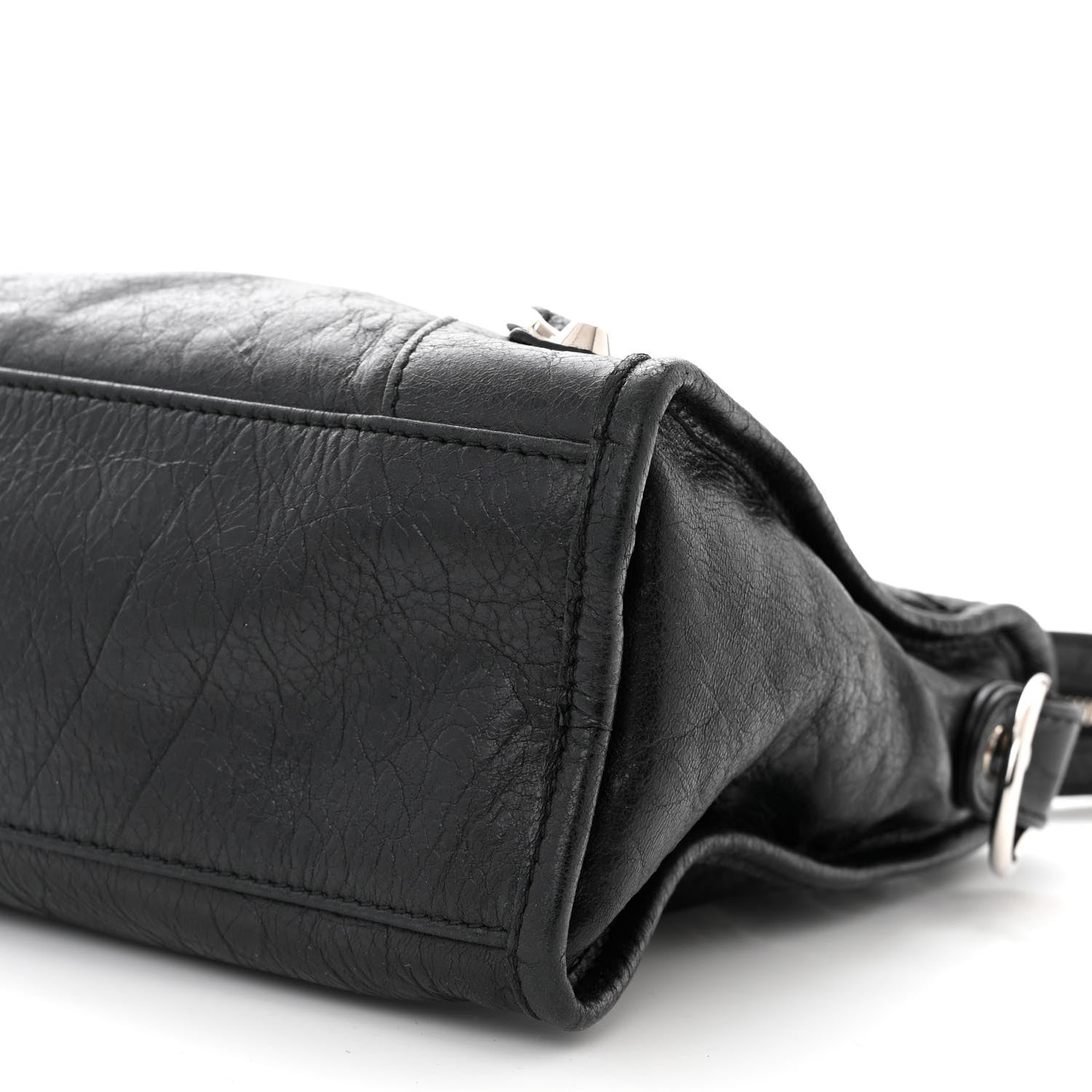 Balenciaga Agneau Classic Silver Hardware S City Logo Strap Black 10 of 13