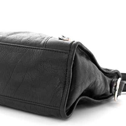 Balenciaga Agneau Classic Silver Hardware S City Logo Strap Black 10 of 13