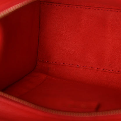 Celine Drummed Calfskin Nano Luggage Red 11 of 15