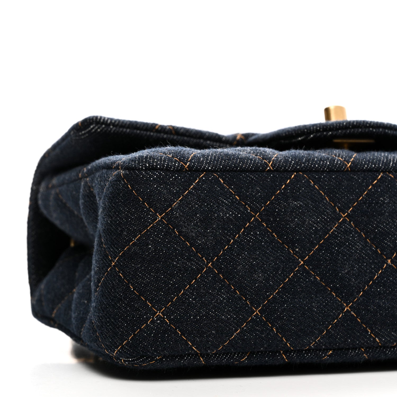 Chanel Denim Quilted Mini Rectangular Flap Dark Blue 9 of 10