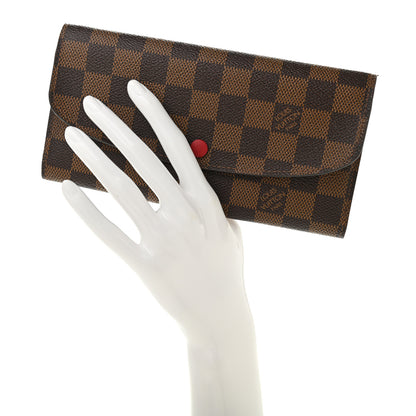 Louis Vuitton Damier Ebene Emilie Wallet Red 2 of 10