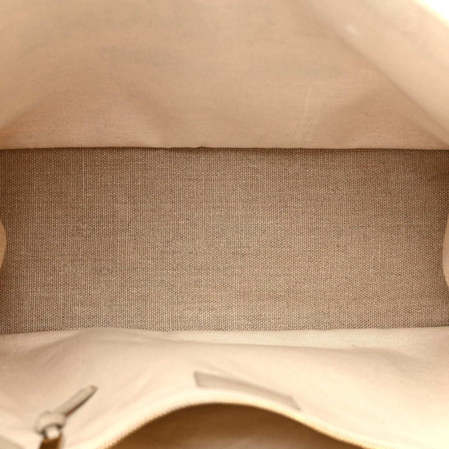 SAINT LAURENT Linen Calfskin Small Rive Gauche Tote Beige Sea Salt