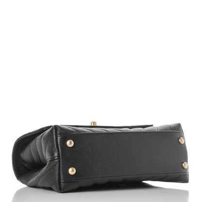 Chanel Caviar Chevron Quilted Mini Coco Handle Flap Black 4 of 8