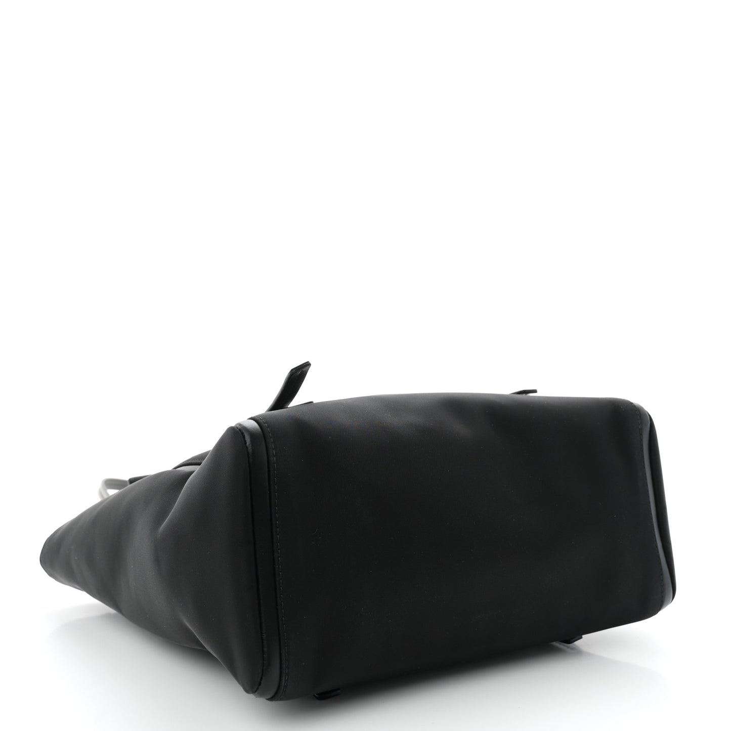 Tessuto Nylon Spazzolato Small Ouverture Top Handle Bag Black