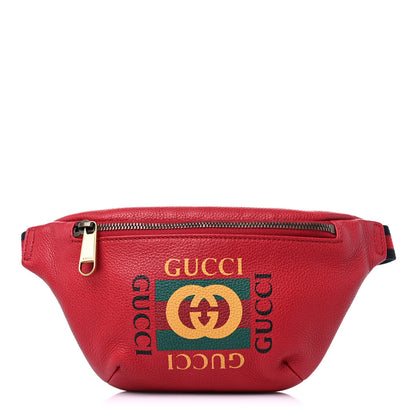 Gucci Grained Calfskin Small Logo Belt Bag Hibiscus Red 1 of 10