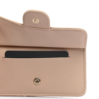 Chanel Caviar Quilted Flap Zip Card Holder Beige 5 of 8