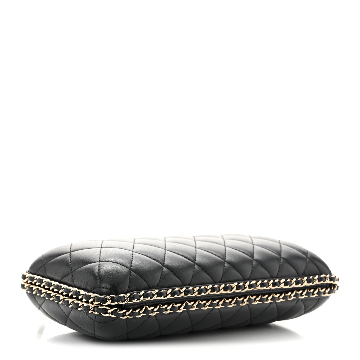 Chanel Lambskin Quilted Chain Around Clutch Black 4 of 10