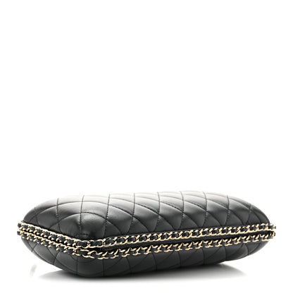 Chanel Lambskin Quilted Chain Around Clutch Black 4 of 10
