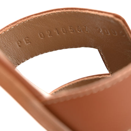 Hermes Box Calfskin Oran Sandals 37.5 Gold 9 of 10