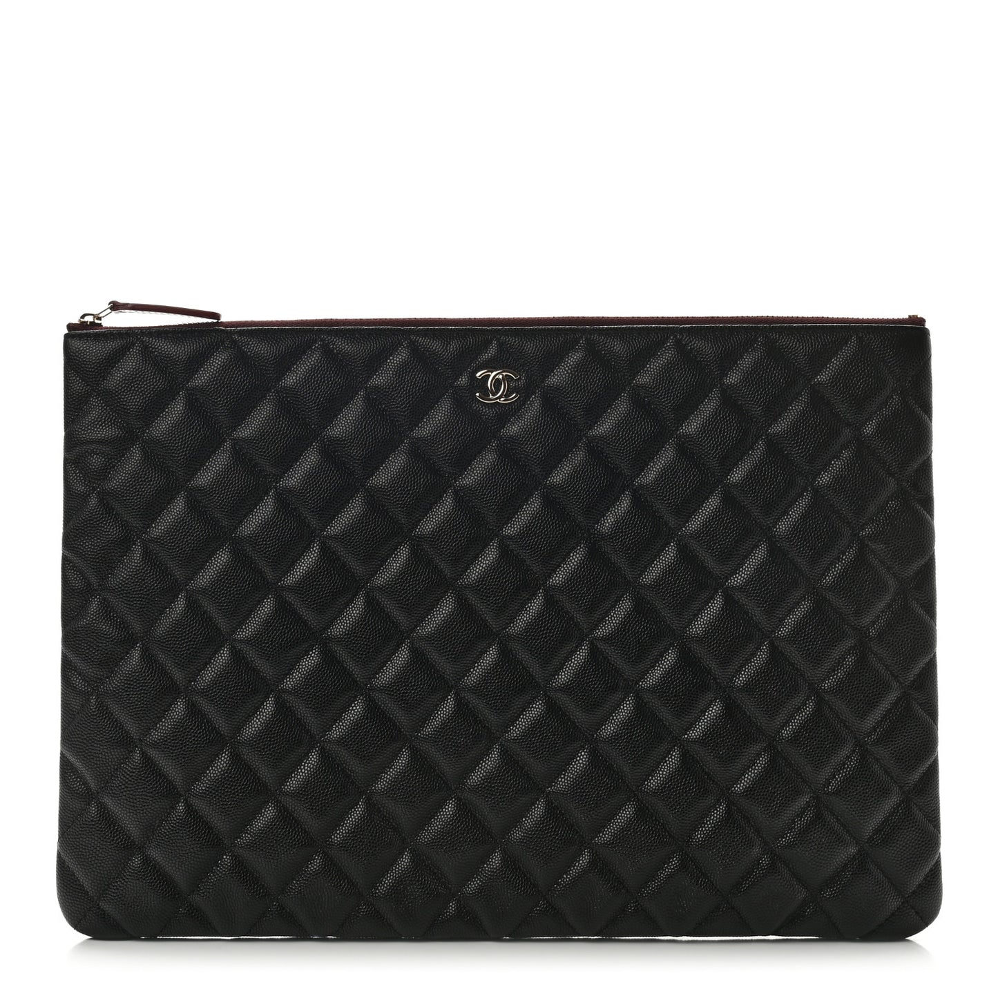 Caviar Quilted Large Cosmetic Case Black