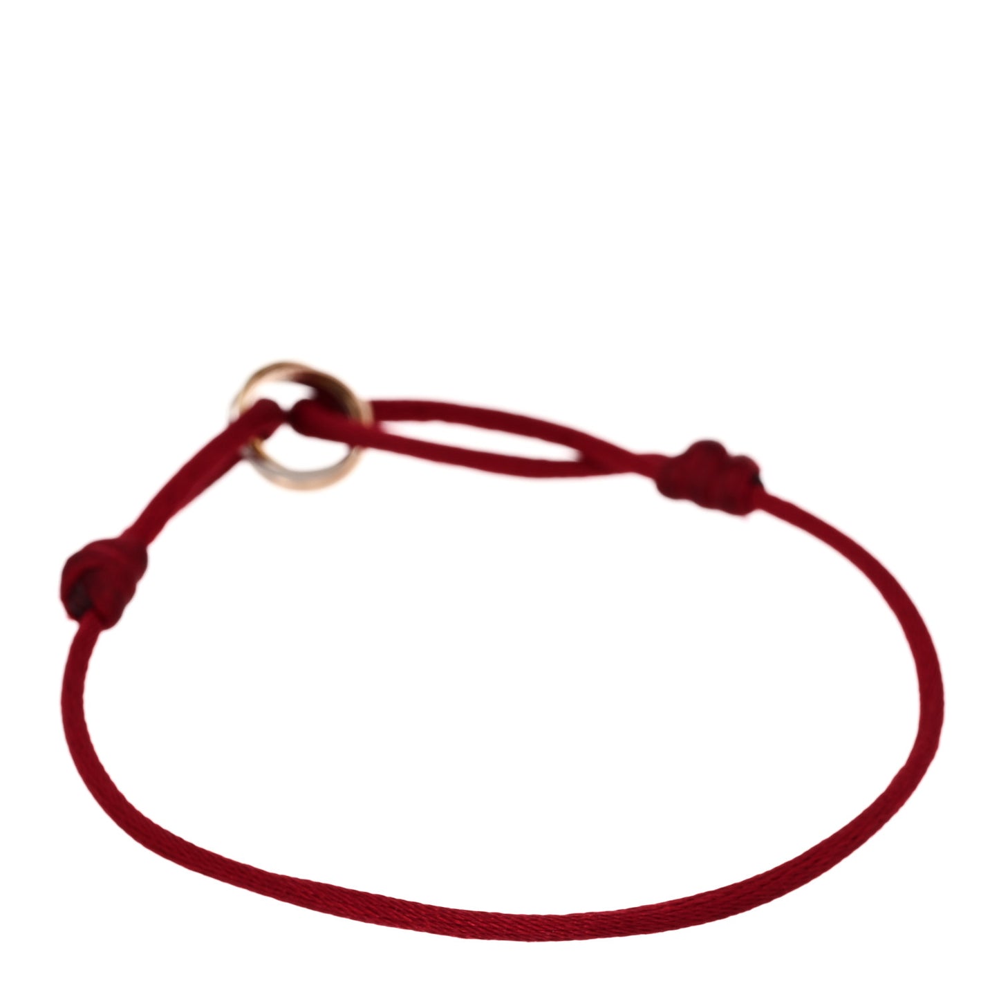 18K Pink Yellow White Gold Trinity Cord Bracelet Red