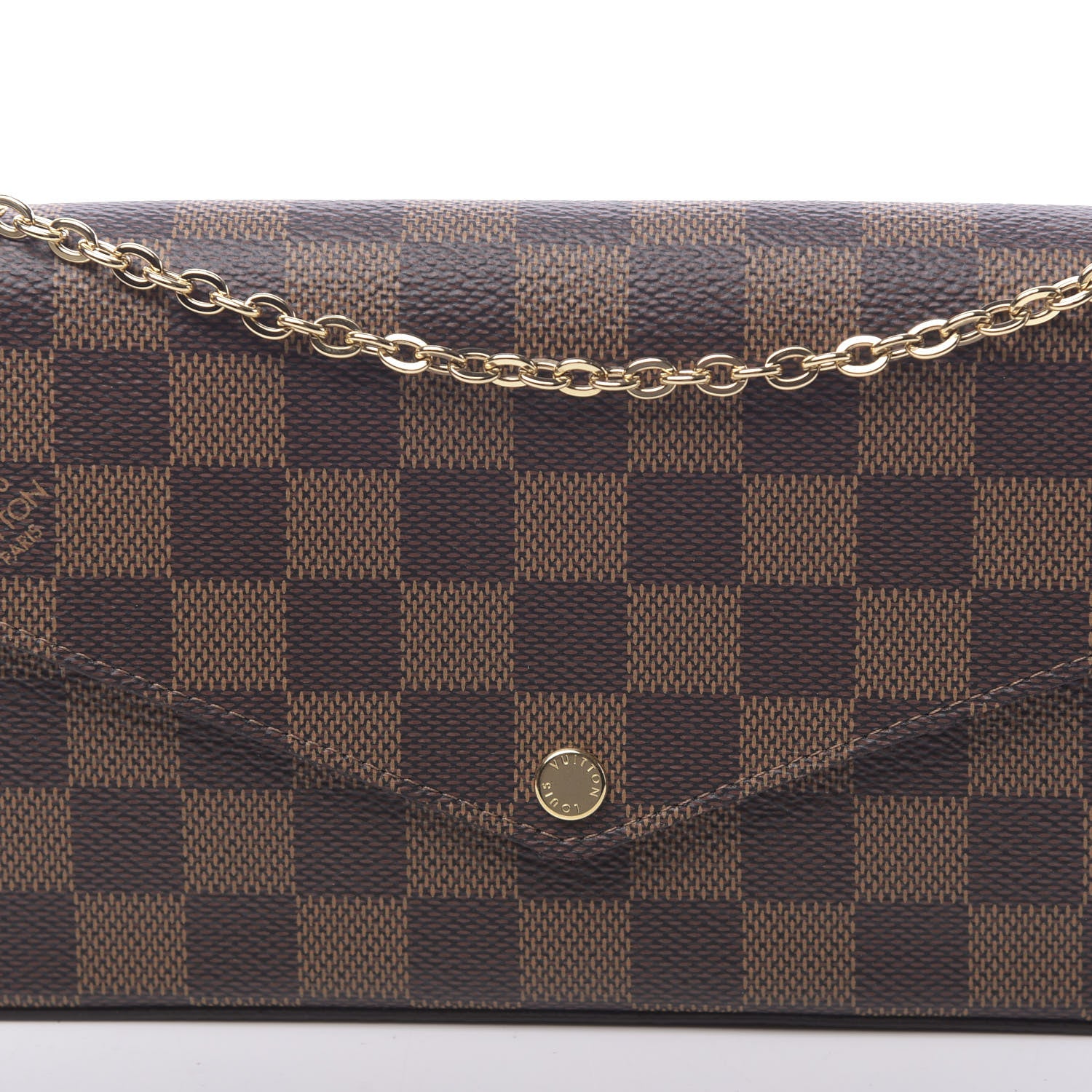 Louis Vuitton Damier Ebene Pochette Felicie Chain Wallet 9 of 12