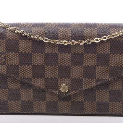 Louis Vuitton Damier Ebene Pochette Felicie Chain Wallet 9 of 12