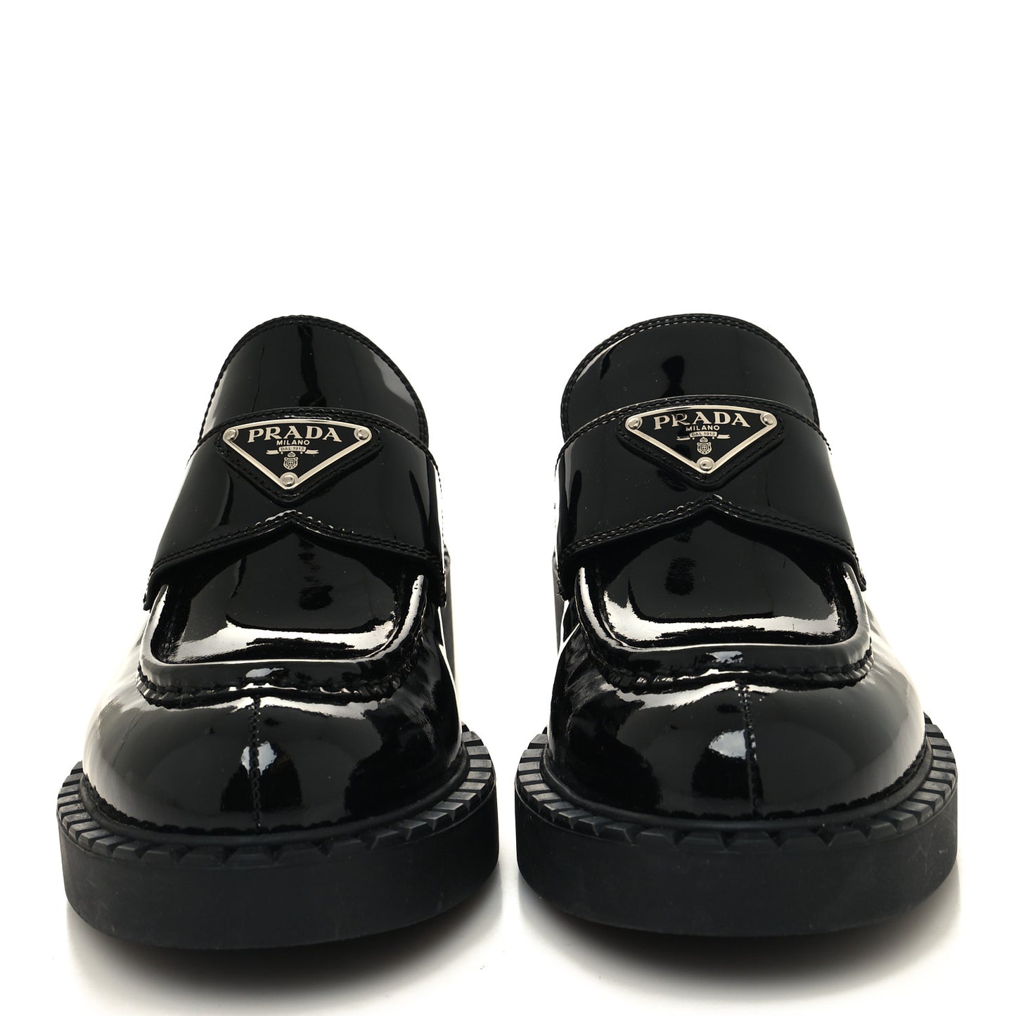 Vernice Triangle 50mm Loafers 38 Black