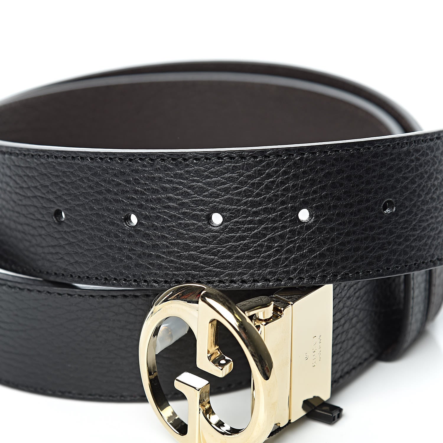 Gucci Dollar Calfskin 1973 Reversible Belt 105 42 Black Testa di Moro 5 of 6