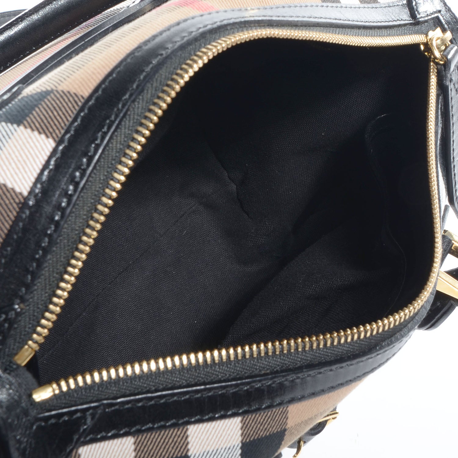 Burberry House Check Bridle Calfskin Medium Bowling Bag Black 5 of 9