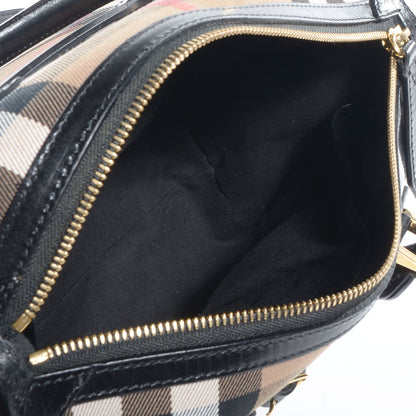 Burberry House Check Bridle Calfskin Medium Bowling Bag Black 5 of 9
