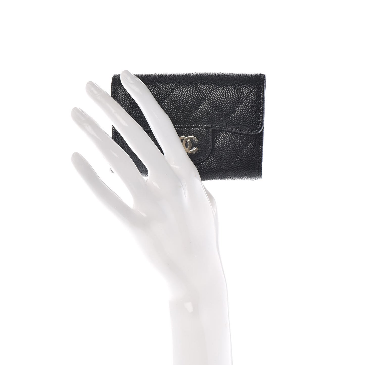 Caviar Quilted Classic 4 Key Holder Wallet Black