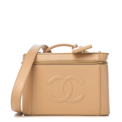 Chanel Caviar CC Vanity Train Case Beige 1 of 21