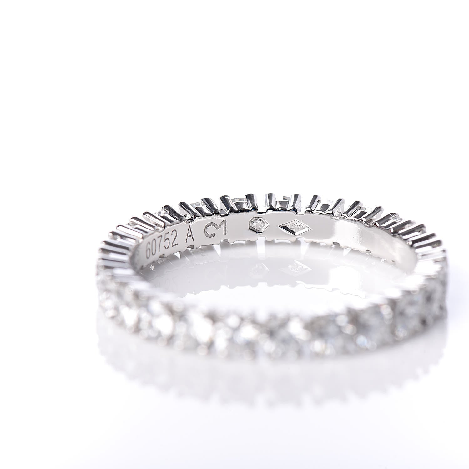 Cartier Platinum Diamond 1.58ct Eternity Ring 56 7.5 6 of 7