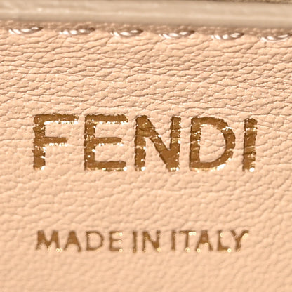 Fendi Vitello Liberty Bi-Color FF 1974 Embossed Small Kan I Shoulder Bag Camelia Mandorlo 6 of 10