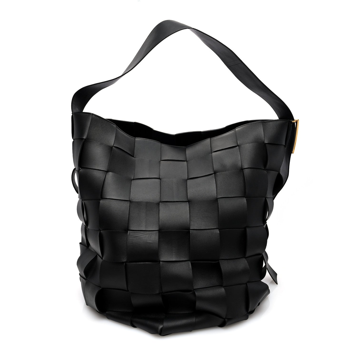 Bottega Veneta Nappa Maxi Intreccio Large Shoulder Bag Black 1 of 10