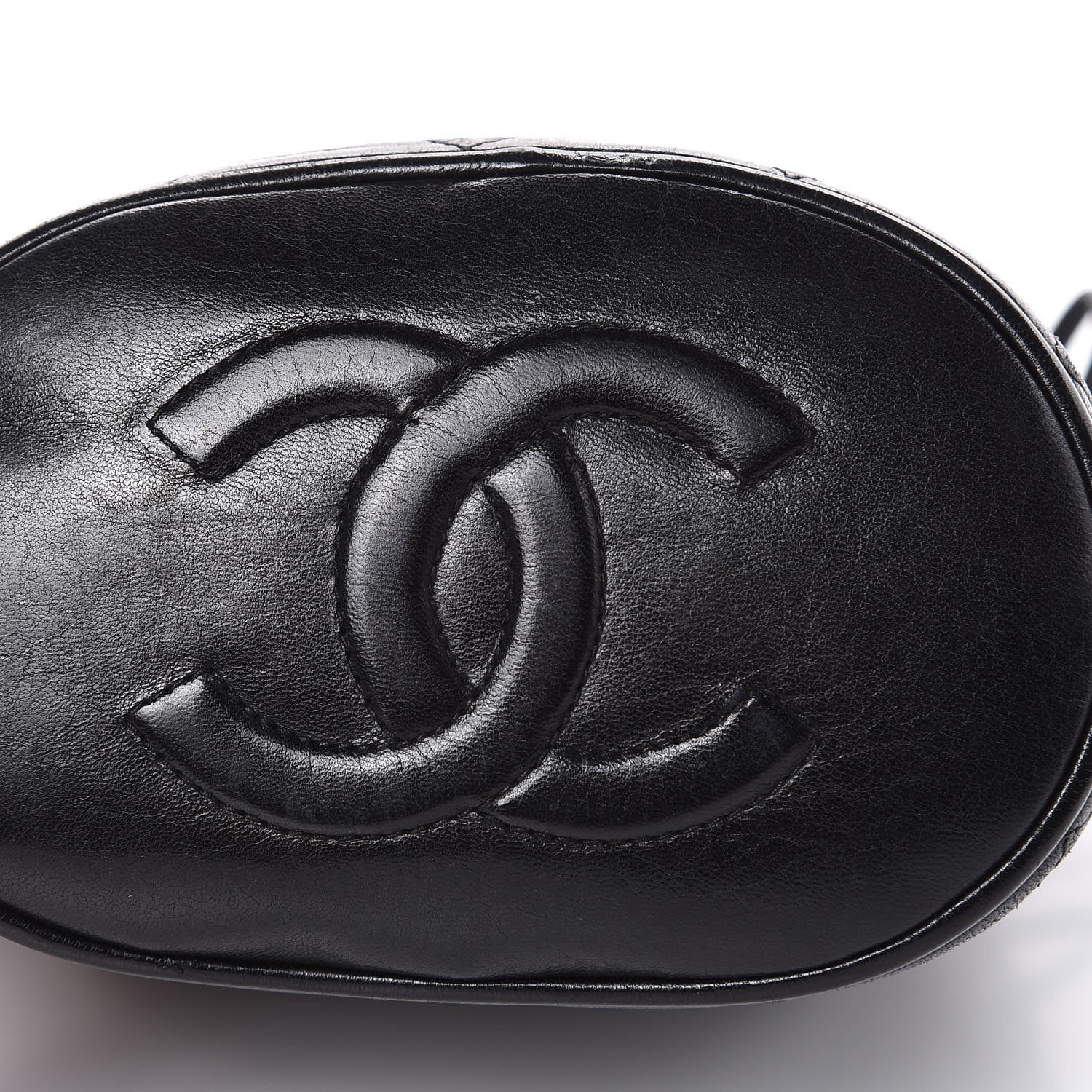 Chanel Lambskin Tassel Drawstring Pouch Bag Black 9 of 14
