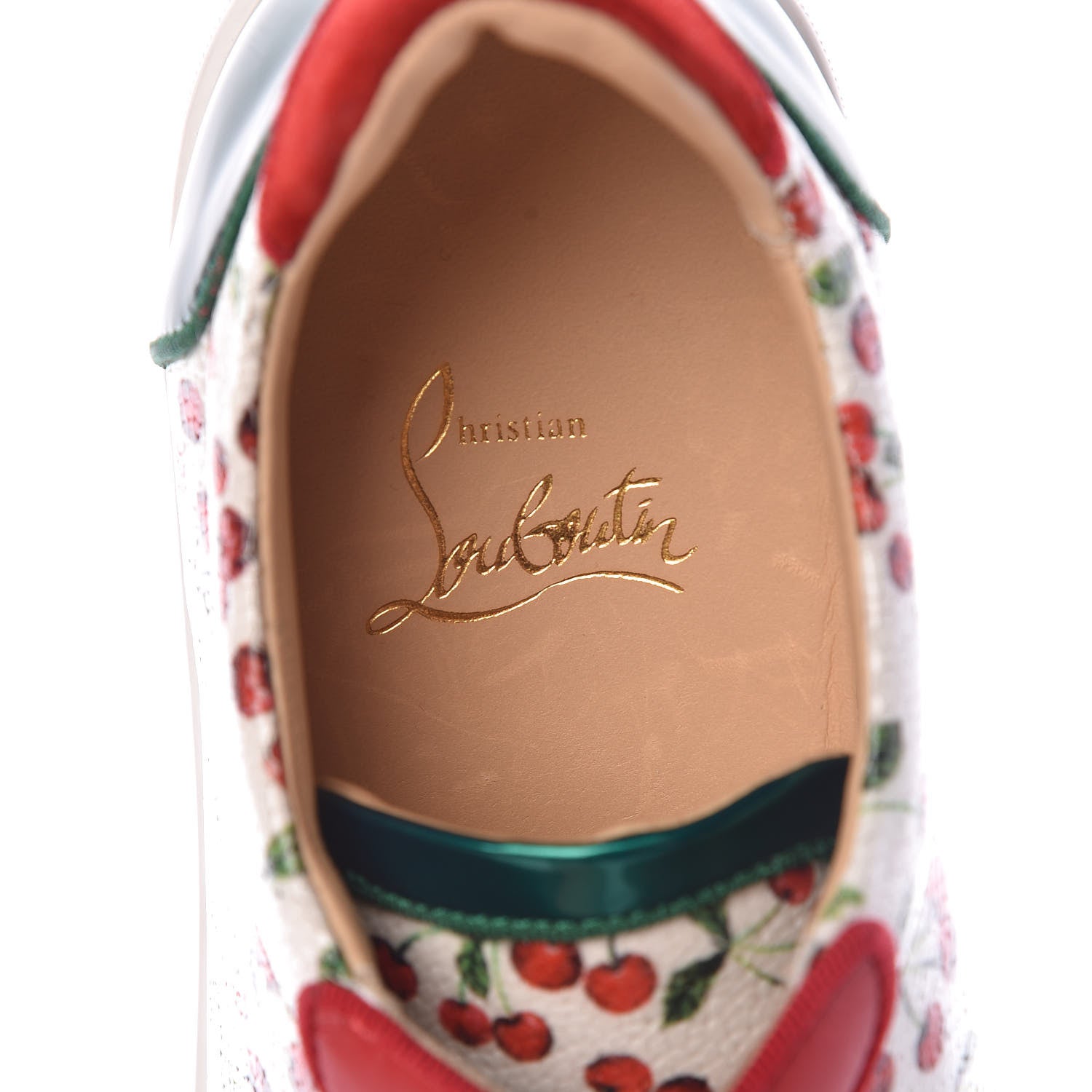 Christian Louboutin Calfskin Patent Cherry Print Seava Sneakers 36 Multi 9 of 10