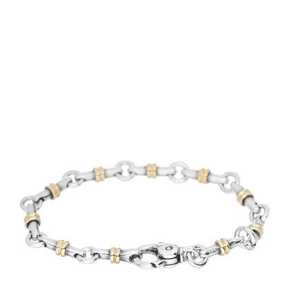 Tiffany Sterling Silver 18K Yellow Gold Bar Link Bracelet 3 of 4