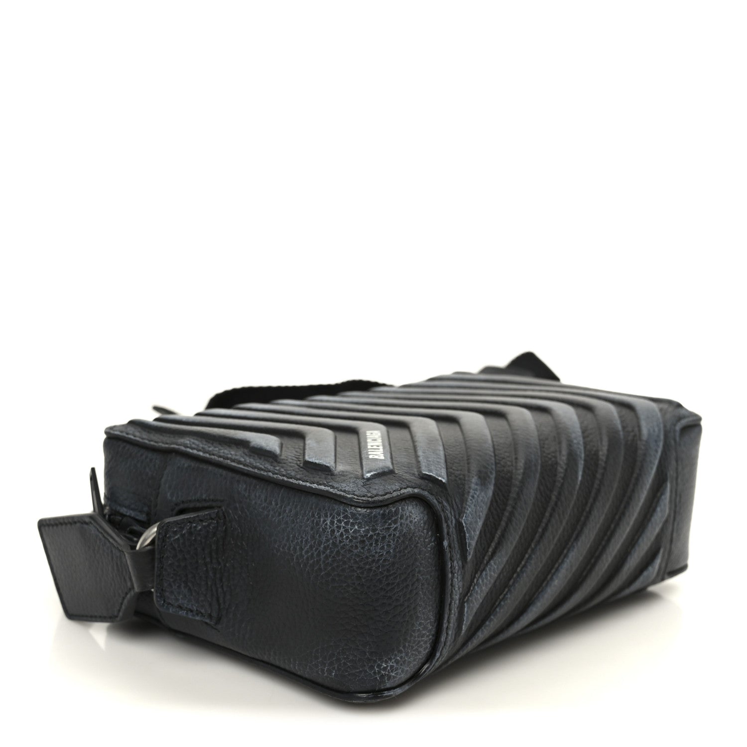 Balenciaga Grained Calfskin Embossed Car Camera Bag Black White Dirt 4 of 11