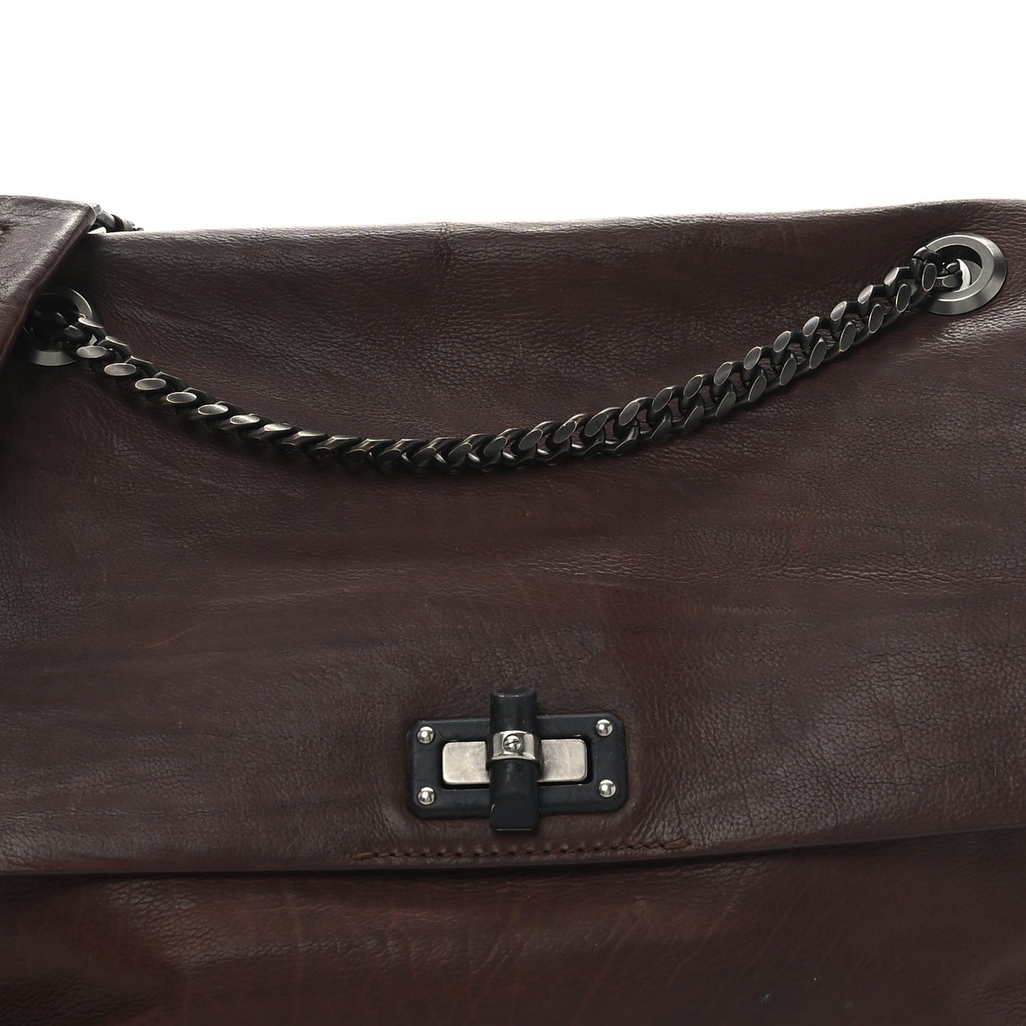 Calfskin Medium Happy Shoulder Bag Brown