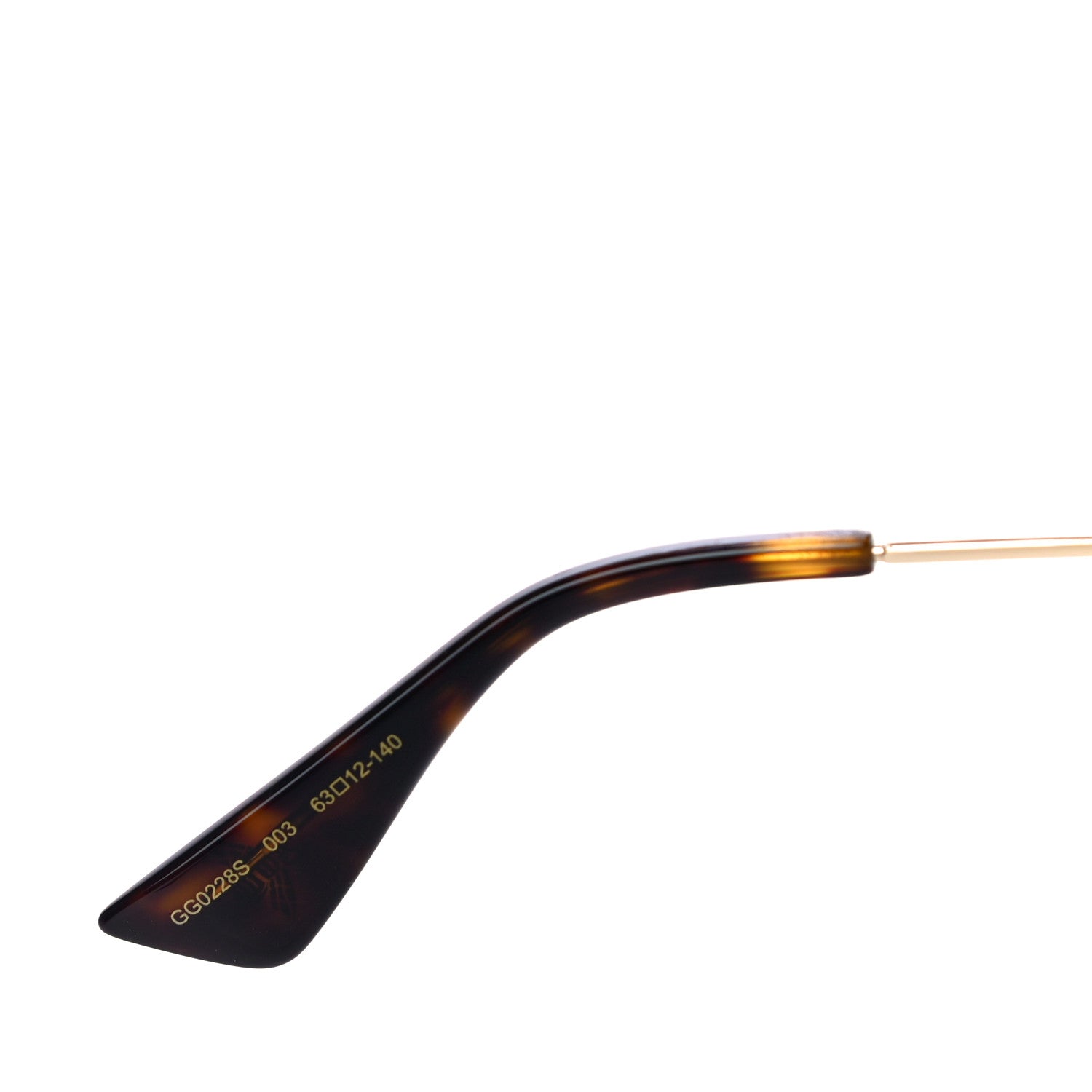 Gucci Square Frame Sunglasses GG0228S Gold 6 of 7