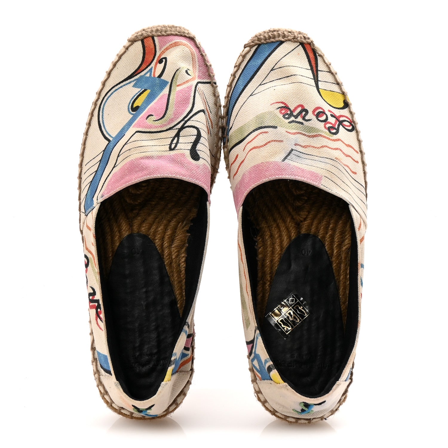 Saint Laurent Canvas Perseo Logo Embroidered Espadrilles 40 Multicolor 2 of 10