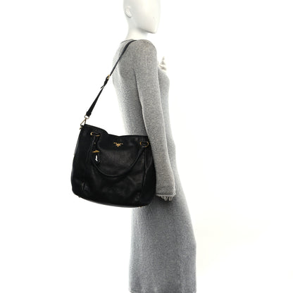 Prada Vitello Daino Shopping Tote Black 2 of 10