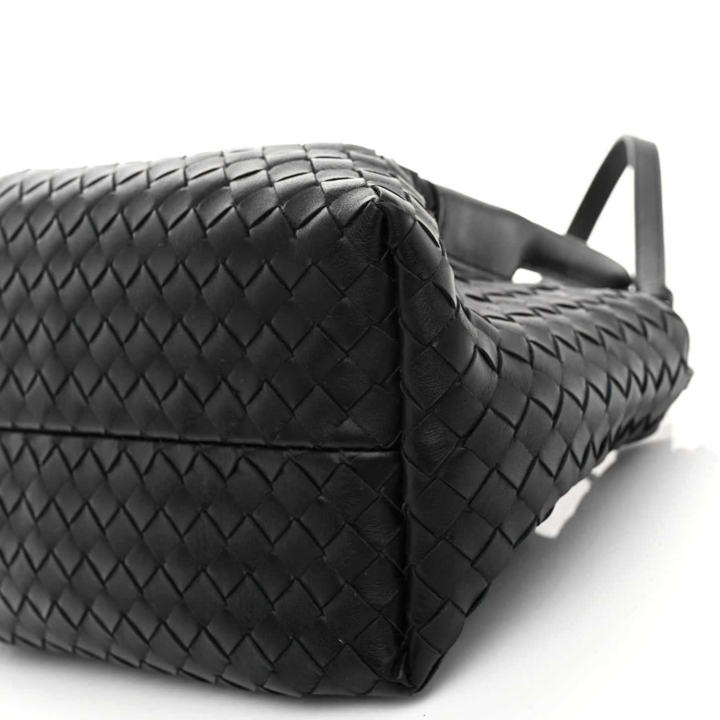 Calfskin Intrecciato Small Pinacoteca Tote Black Fondant