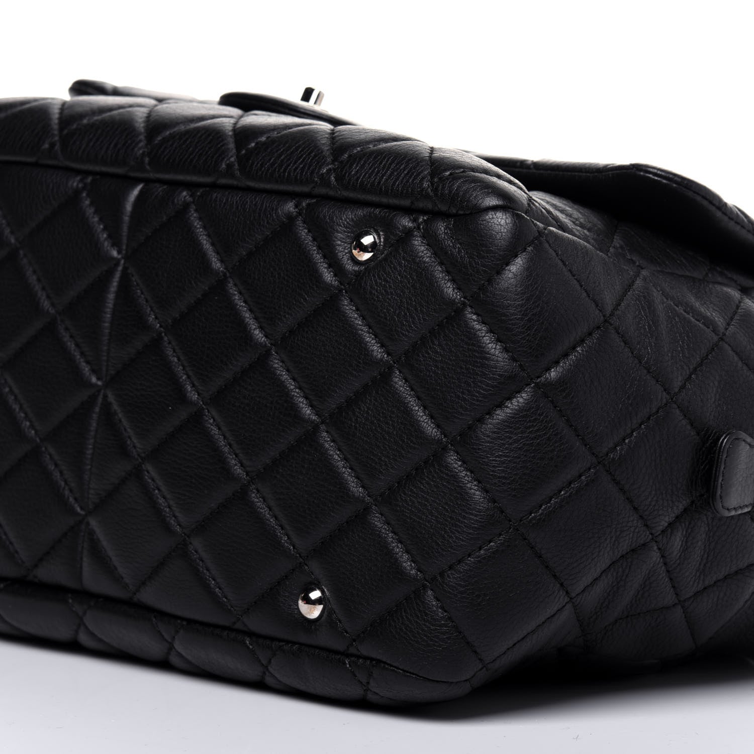 Chanel Washed Lambskin Quilted Bowler Flap Shoulder Bag Black 10 of 13