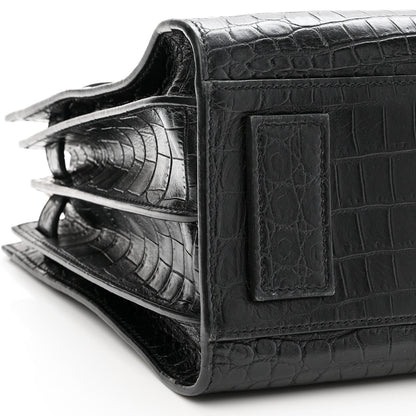 Saint Laurent Calfskin Crocodile Embossed Baby Supple Sac De Jour Black 8 of 10