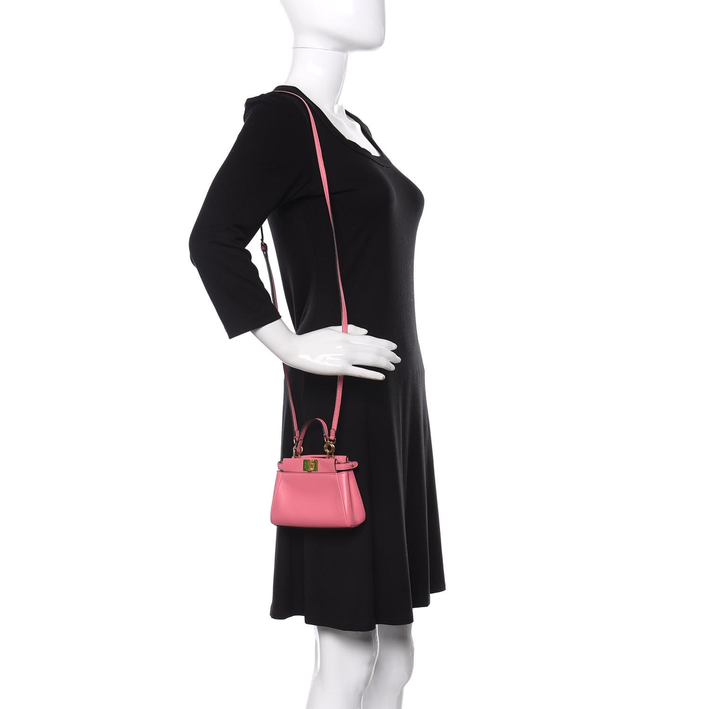 Shiny Nappa Micro Peekaboo Iconic Satchel Rosa Fluo