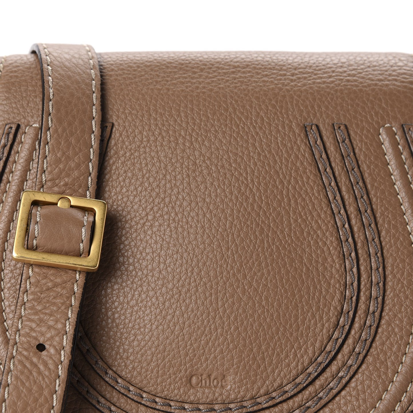 Calfskin Mini Marcie Round Crossbody Bag Nut