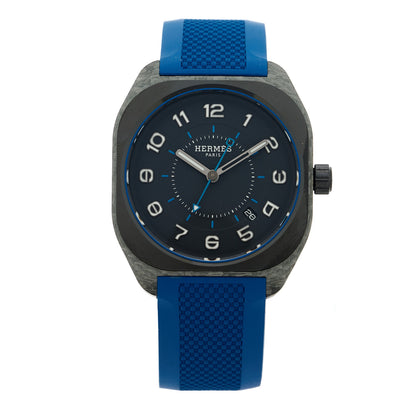 Hermes Glass Fiber Ceramic Rubber 39mm H08 Automatic Watch Bleu Abysse 1 of 5
