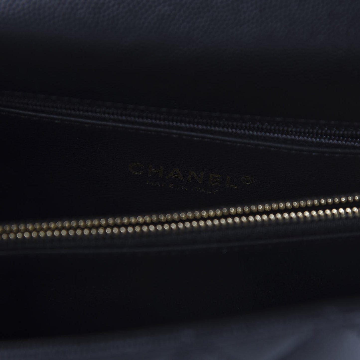 Caviar Lizard Embossed Quilted Small Coco Handle Flap Black