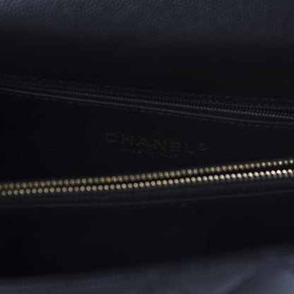 Chanel Caviar Lizard Embossed Quilted Small Coco Handle Flap Black 8 of 11