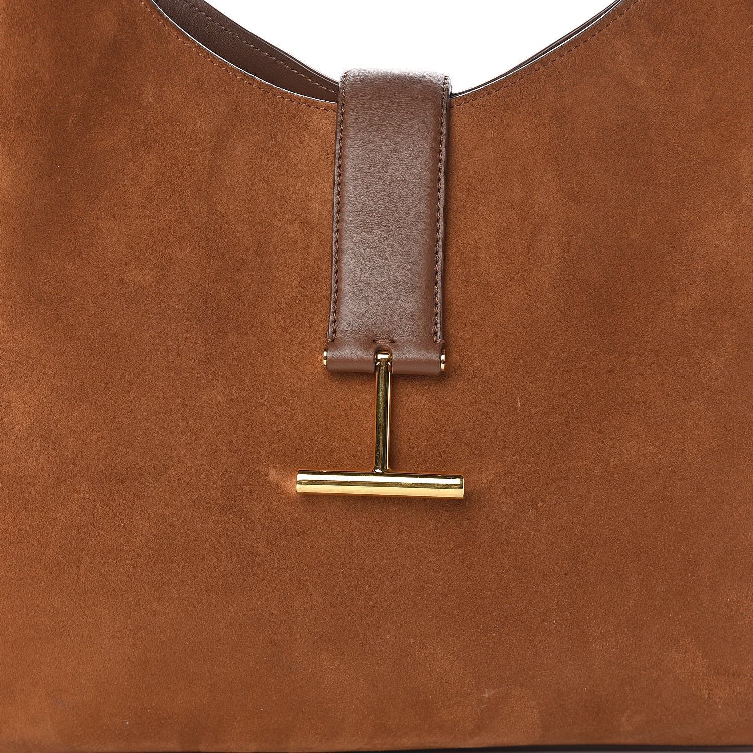 Tom Ford Suede Calfskin Tara Hobo Wood 11 of 11