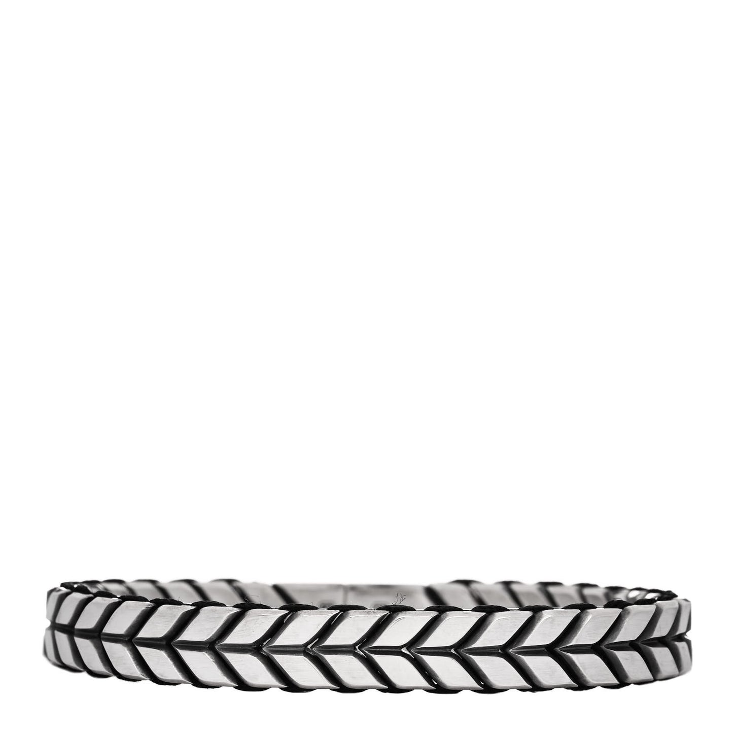 Sterling Silver 9mm Chevron Woven Bracelet