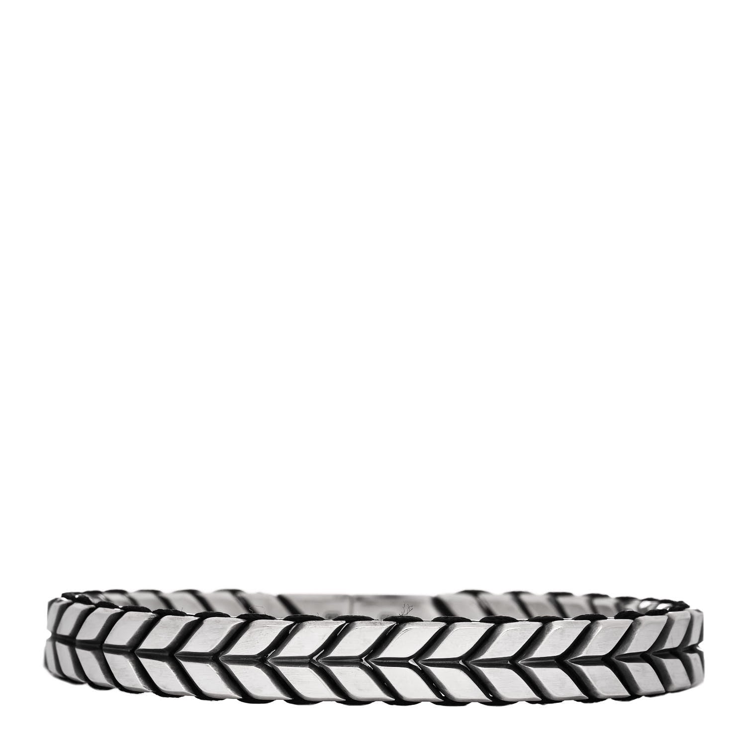 David Yurman Sterling Silver 9mm Chevron Woven Bracelet 1 of 4